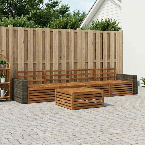 Комплект дивани за открито 5 pcs Натурално