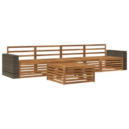 Комплект дивани за открито 5 pcs Натурално