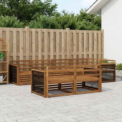 Комплект дивани за открито 7 pcs Натурално