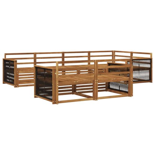 Комплект дивани за открито 7 pcs Натурално