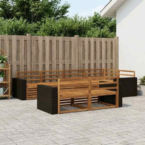 Комплект дивани за открито 7 pcs Натурално