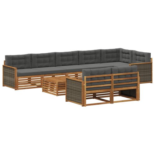 Комплект дивани за открито с възглавница 9 pcs