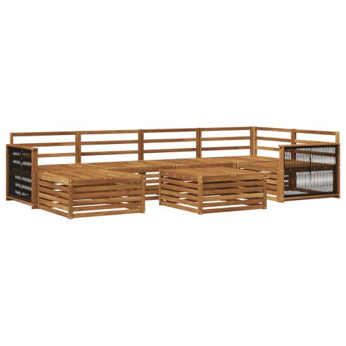 Комплект дивани за открито 7 pcs Натурално