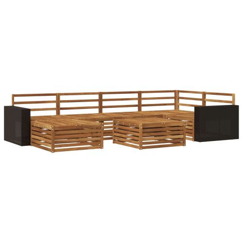 Комплект дивани за открито 7 pcs Натурално