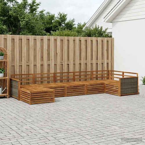 Комплект дивани за открито 7 pcs Натурално