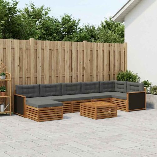 Комплект дивани за открито 8 pcs Натурален и Антрацит