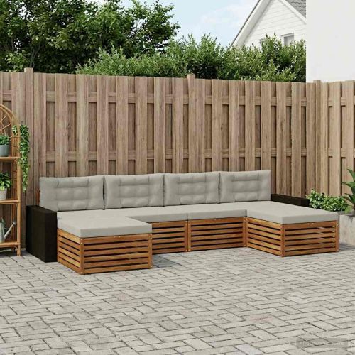 Комплекти дивани с възглавница 6 pcs Солидно акациево дърво