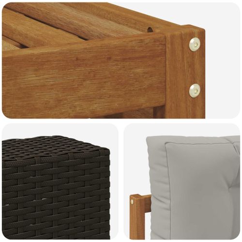 Комплекти дивани с възглавница 6 pcs Солидно акациево дърво