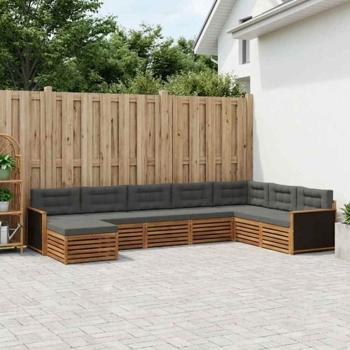 Комплект дивани за открито 8 pcs Натурален и Антрацит