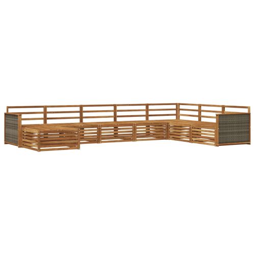 Комплект дивани за открито 8 pcs Натурално