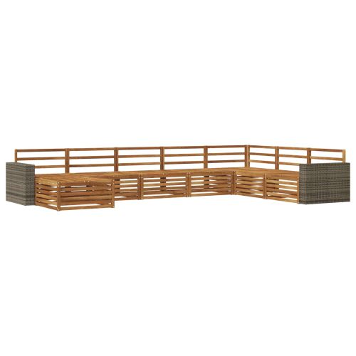 Комплект дивани за открито 8 pcs Натурално