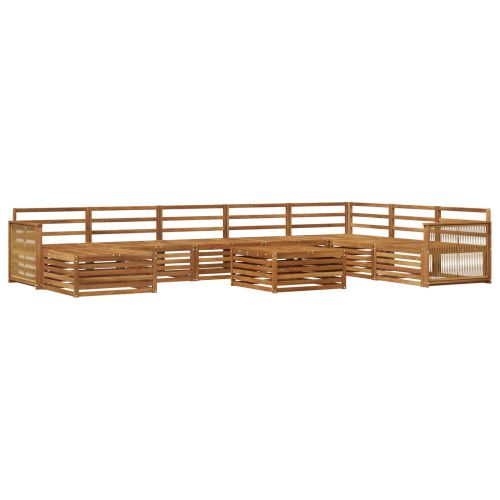 Комплект дивани за открито 9 pcs Натурално