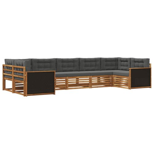 Комплект дивани за открито 7 pcs Натурален и Антрацит