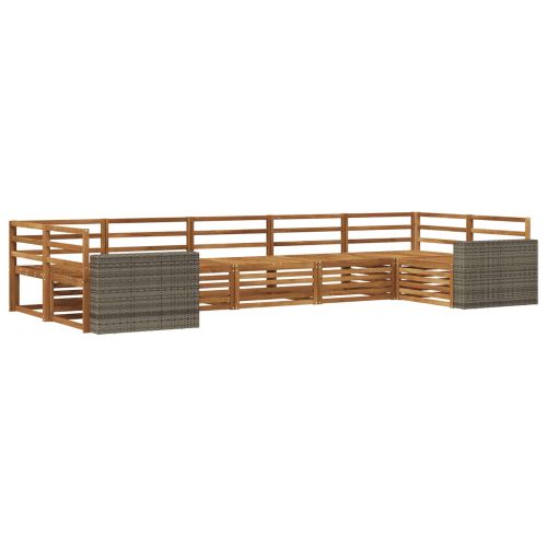 Комплект дивани за открито 7 pcs Натурално