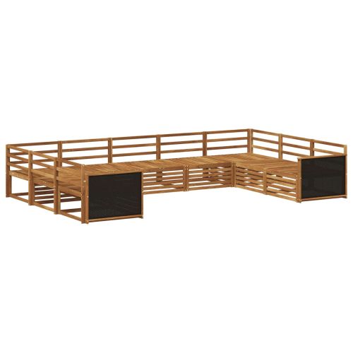 Комплект дивани за открито 9 pcs Натурално