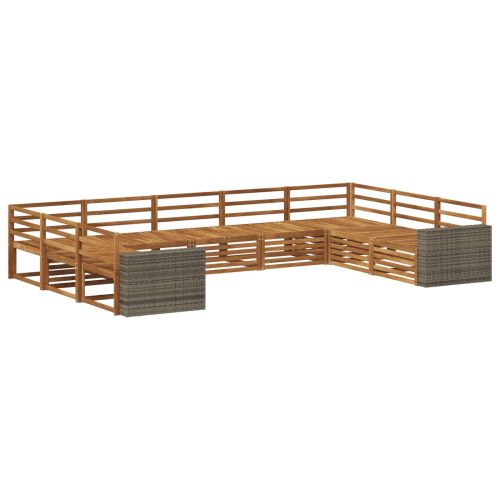 Комплект дивани за открито 9 pcs Натурално