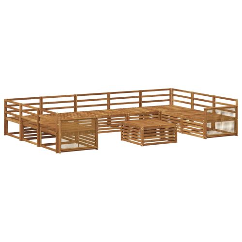 Комплект дивани за открито 10 pcs Натурално