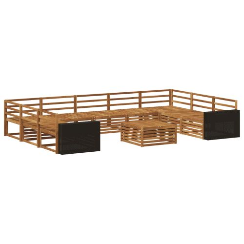 Комплект дивани за открито 10 pcs Натурално