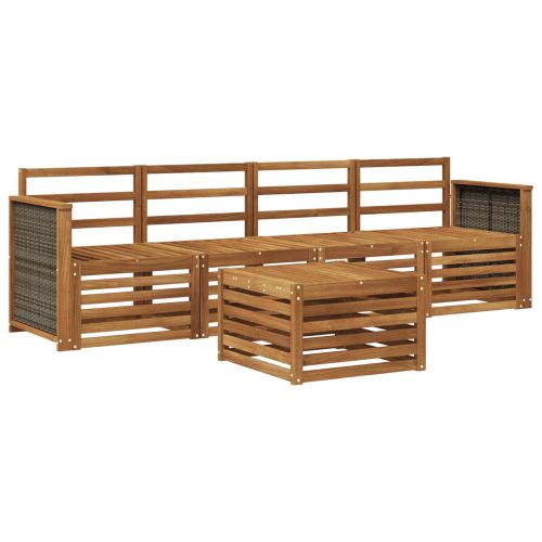 Комплект дивани за открито 5 pcs Натурално