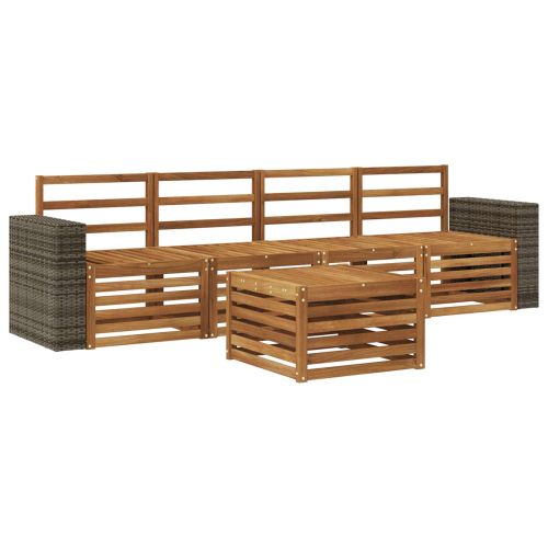 Комплект дивани за открито 5 pcs Натурално