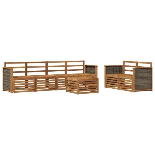 Комплект дивани за открито 7 pcs Натурално