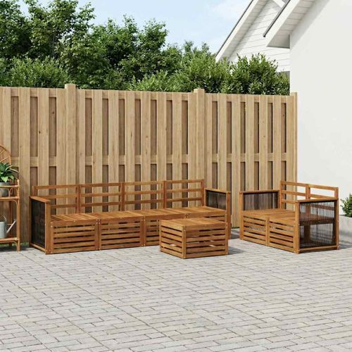 Комплект дивани за открито 7 pcs Натурално