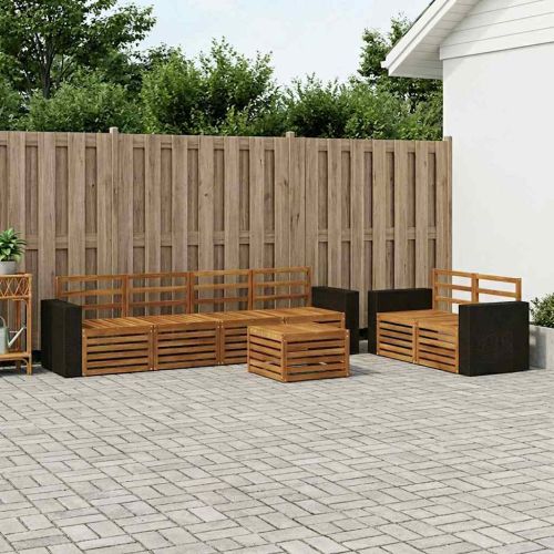 Комплект дивани за открито 7 pcs Натурално