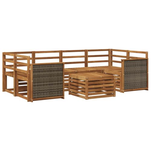 Комплект дивани за открито 7 pcs Натурално