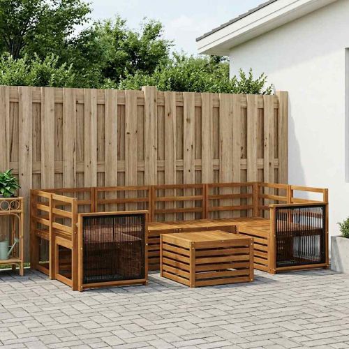 Комплект дивани за открито 7 pcs Натурално