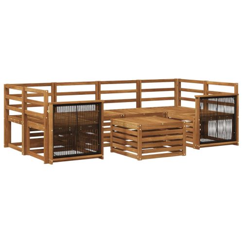Комплект дивани за открито 7 pcs Натурално