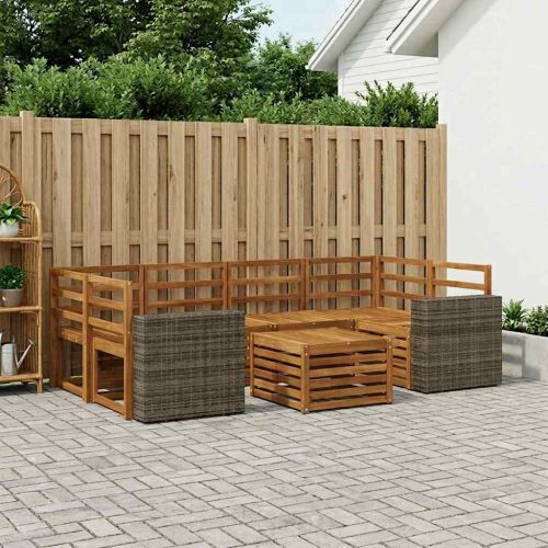 Комплект дивани за открито 7 pcs Натурално