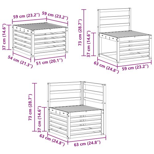 Комплект дивани за открито 8 pcs Натурално