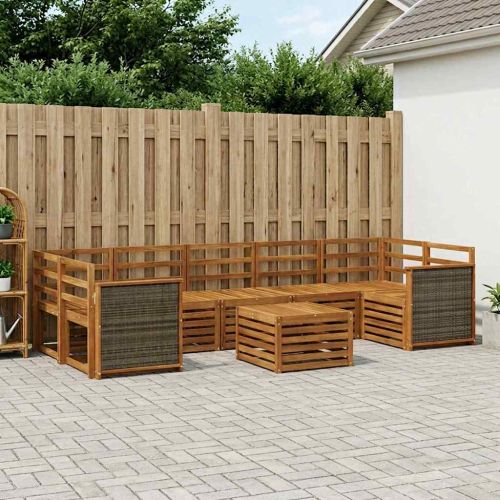 Комплект дивани за открито 8 pcs Натурално