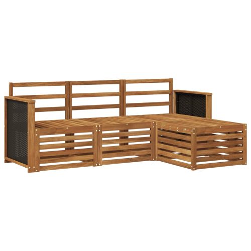 Комплект дивани за открито 4 pcs Натурално