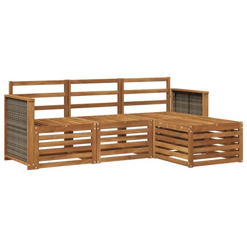 Комплект дивани за открито 4 pcs Натурално