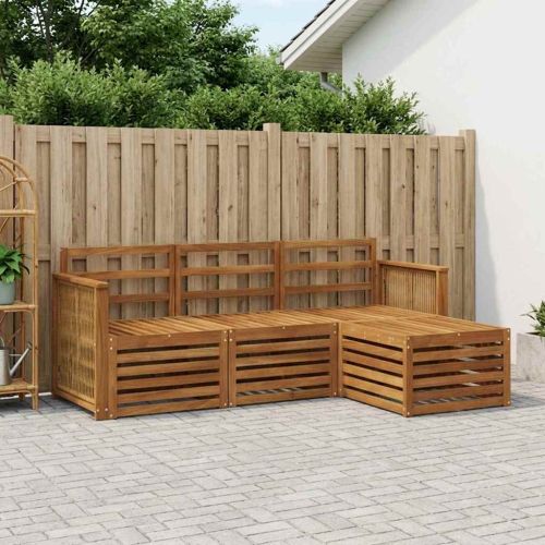 Комплект дивани за открито 4 pcs Натурално