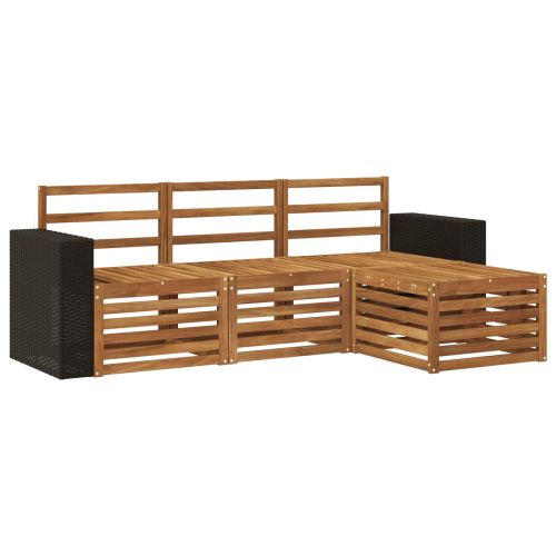 Комплект дивани за открито 4 pcs Натурално