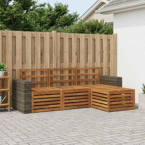 Комплект дивани за открито 4 pcs Натурално