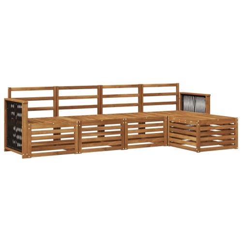 Комплект дивани за открито 5 pcs Натурално
