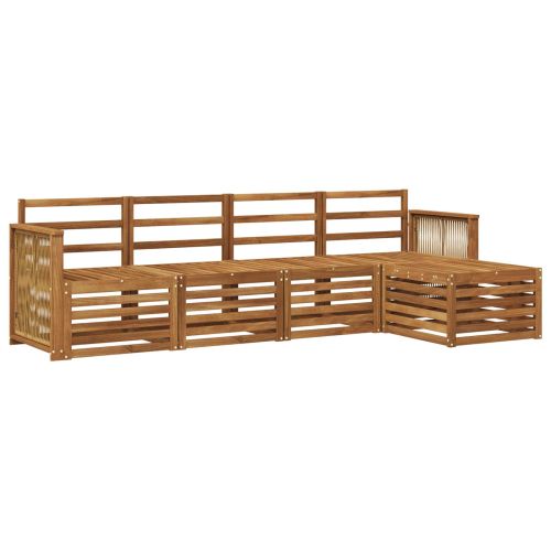 Комплект дивани за открито 5 pcs Натурално
