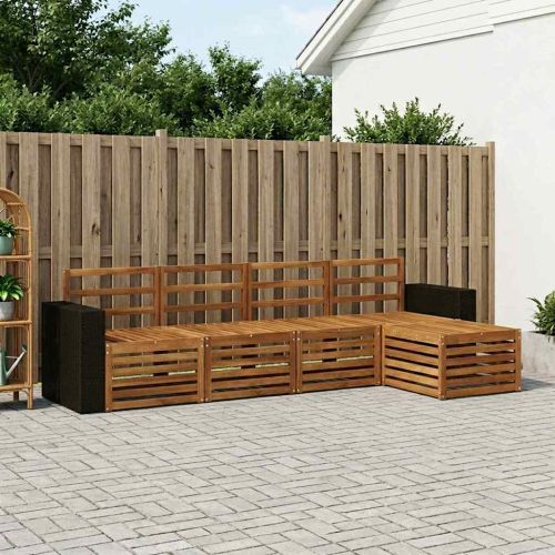 Комплект дивани за открито 5 pcs Натурално