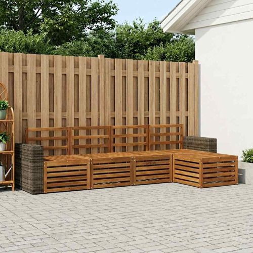Комплект дивани за открито 5 pcs Натурално