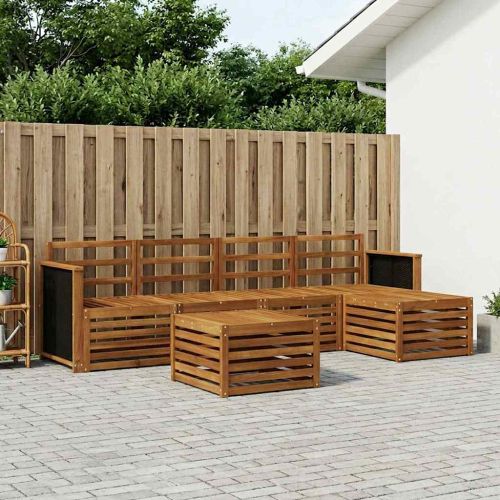 Комплект дивани за открито 6 pcs Натурално