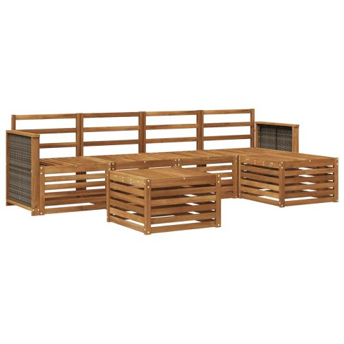 Комплект дивани за открито 6 pcs Натурално
