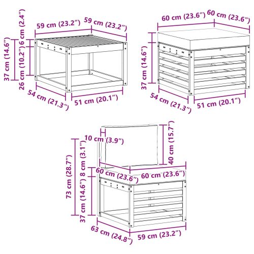 Комплект дивани за открито 6 pcs Натурален и Бежов