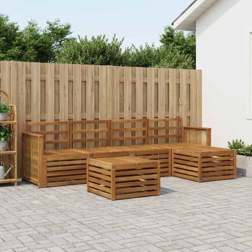 Комплект дивани за открито 6 pcs Натурално