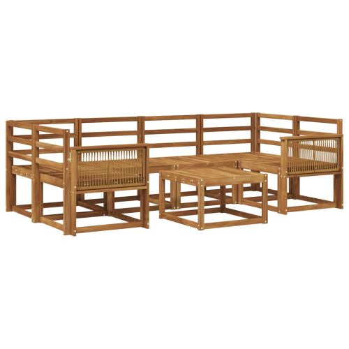 Комплект дивани за открито 7 pcs Натурално