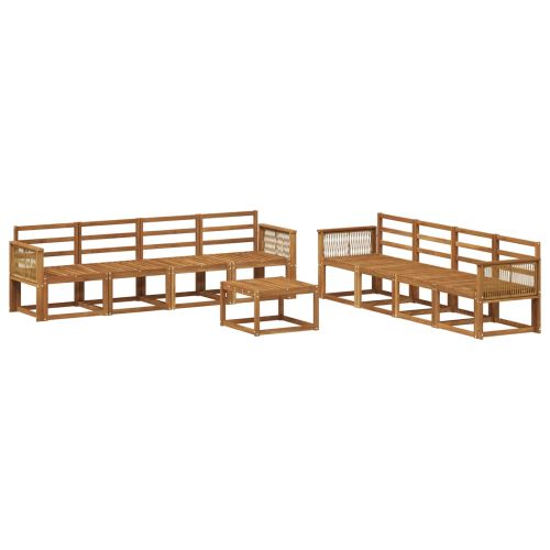 Комплект дивани за открито 9 pcs Натурално