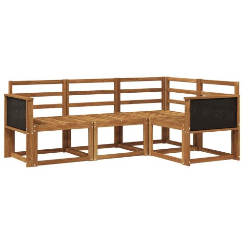 Комплект дивани за открито 4 pcs Натурално
