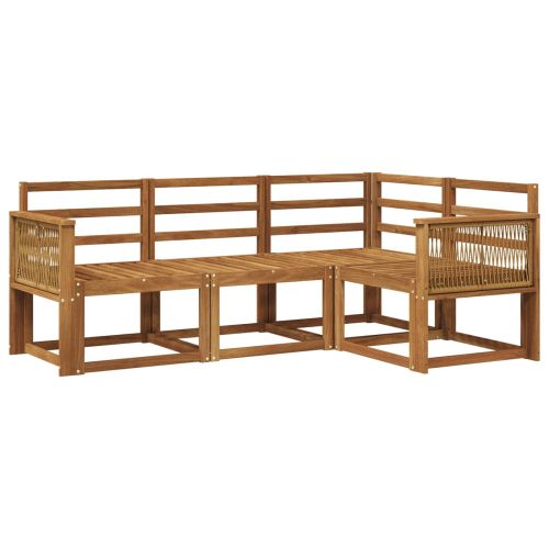 Комплект дивани за открито 4 pcs Натурално